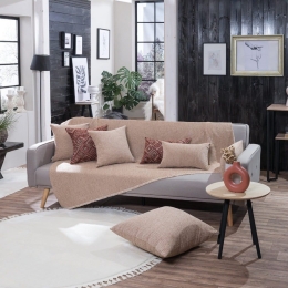 Ριχτάρι Melrose 14 Beige Teoran Τριθέσιο Ακρυλικό,Βαμβάκι, Polyester