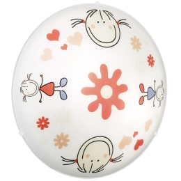 Φωτιστικό Οροφής Junior 2 88973 White-Pink Eglo Μέταλλο,Γυαλί