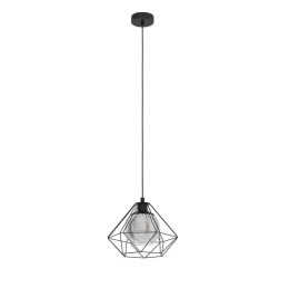 Φωτιστικό Οροφής Ø325 'Vernham 43482 Black-Clear Eglo Μέταλλο,Γυαλί