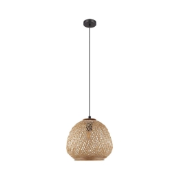 Φωτιστικό Οροφής Ø320 'Dembleby' 43261 Natural-Black Eglo Μέταλλο,Ξύλο