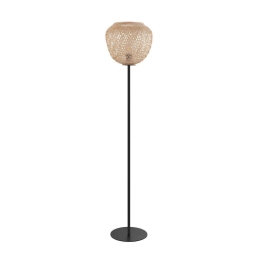 Φωτιστικό Δαπέδου 'Dembleby' 43264 Natural-Black Eglo Ατσάλι,Ξύλο