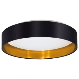 Φωτιστικό Οροφής-Πλαφονιέρα Led Maserlo 2 99539 3000K Ø380 Black-Gold Eglo Μέταλλο,Ύφασμα