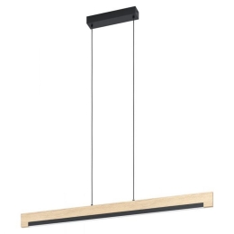 Φωτιστικό Οροφής-Ράγα Led Camacho 99293 3000K Black-Brown Eglo Μέταλλο,Ξύλο