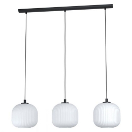 Φωτιστικό Οροφής-Ράγα Mantunalle 99367 Black-White Eglo Μέταλλο,Γυαλί