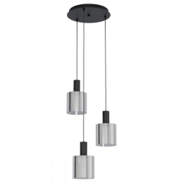 Φωτιστικό Οροφής Gorosiba 98754 Black-Clear glo Μέταλλο,Γυαλί