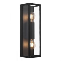 Φωτιστικό Τοίχου-Απλίκα Amezola 99124 2 Black-Clear Eglo Μέταλλο,Γυαλί