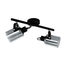 Φωτιστικό Οροφής-Σποτ Berregas 99053 Black-Clear Eglo Μέταλλο,Γυαλί