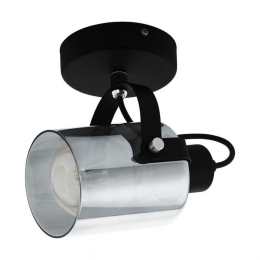 Φωτιστικό Οροφής-Σποτ Berregas 99052 Black-Clear Eglo Μέταλλο,Γυαλί