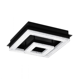 Φωτιστικό Οροφής-Πλαφονιέρα Led Fradelo1 99327 3000K 240X240 Black-Clear Eglo Κρύσταλλο,Μέταλλο