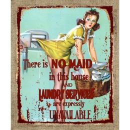 Vekrakis Πίνακας Ξύλινος “NO MAID” 25Χ30X2 Βεραμάν