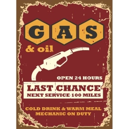 Vekrakis Πίνακας Ξύλινος “Gas & Oil” 34Χ46Χ2