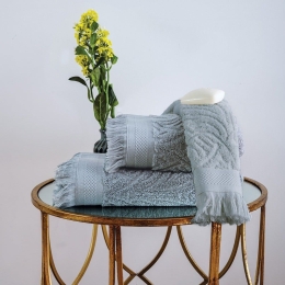 Πετσέτα Celine Grey Sb Home Face 50x90cm 100% Βαμβάκι
