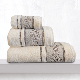 Πετσέτα Themis Cream Sb Home Προσώπου 50x90cm 100% Βαμβάκι