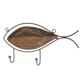 Γάντζος Ψάρι 33cm SH7311 Natural Μέταλλο,Ξύλο