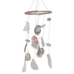 Διακοσμητικό Κρεμαστό Με Κοχύλια 16-18x50cm 23483-017 Natural Ξύλο,Σχοινί