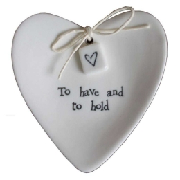 Καρδιά Για Δακτυλίδια To Have And To Hold 8,5x8,5cm White Πορσελάνη