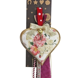 Γούρι Κρεμαστό Καρδιά Vintage Roses LU22017B 33cm Multi