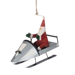 Στολίδι Άγιος Βασίλης Σε Snowmobile SH8072 11x5cm Multi