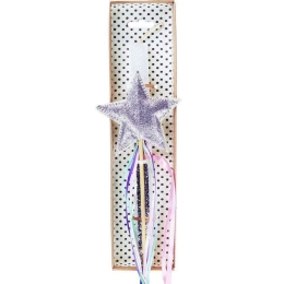 Λαμπάδα Με Μαγικό Ραβδί LA22038E 30cm Silver-Multi