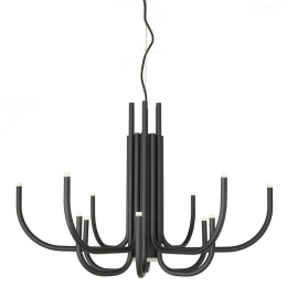 Φωτιστικό Οροφής Led SO.NOUVEAU/NERO 35W 2350Lm Φ78x52/190cm Black Ondaluce Μέταλλο