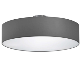 Φωτιστικό Οροφής - Πλαφονιέρα Hotel 603900311 3xE27 60W Φ50cm 17cm Grey Trio Lighting Μέταλλο,Ύφασμα