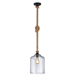 Φωτιστικό Οροφής Judith 302900102 Natural-Clear Trio Lighting Σχοινί,Γυαλί
