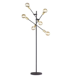 Φωτιστικό Δαπέδου Cross 406700632 Black-Gold Trio Lighting Μέταλλο