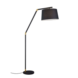 Φωτιστικό Δαπέδου Tracy 462100132 Black Trio Lighting Μέταλλο,Ύφασμα