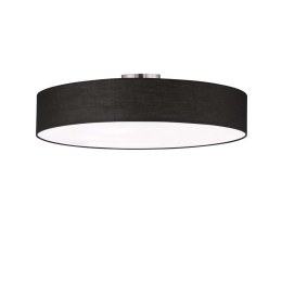 Φωτιστικό Οροφής - Πλαφονιέρα Hotel 603900502 D65x17cm Black Trio Lighting Μέταλλο,Ύφασμα