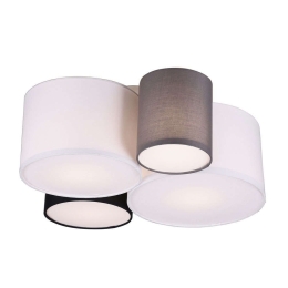 Φωτιστικό Οροφής - Πλαφονιέρα Hotel 693900417 White-Black Trio Lighting Ύφασμα