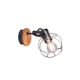 Φωτιστικό Τοίχου Madras 805300188 Antique Silver Trio Lighting Μέταλλο,Ξύλο