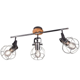 Φωτιστικό Οροφής - Σποτ Madras 805300388 Antique Silver Trio Lighting Μέταλλο,Ξύλο
