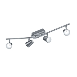 Φωτιστικό Οροφής-Σποτ Led Narcos 4x550Lm 81x20x8cm Nickel Mat-White 873110407 Trio Lighting Μέταλλο,Ακρυλικό