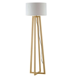 Φωτιστικό Δαπέδου I-Berry-PT Natural-White Luce Ambiente Design Ξύλο,Ύφασμα