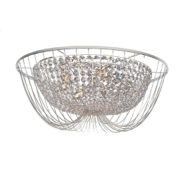 Φωτιστικό Οροφής - Πλαφονιέρα I-Vienna-PL60 CR Chrome Luce Ambiente Design Κρύσταλλο,Μέταλλο