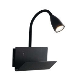 Φωτιστικό Τοίχου - Απλίκα Με Usb I-Gulp-AP NER Black Luce Ambiente Design Μέταλλο