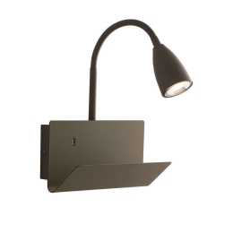 Φωτιστικό Τοίχου - Απλίκα Με Usb I-Gulp-AP FNG Brown Luce Ambiente Design Μέταλλο