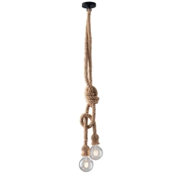 Φωτιστικό Οροφής I-Rope-S2 Natural-Black Luce Ambiente Design Σχοινί,Μέταλλο