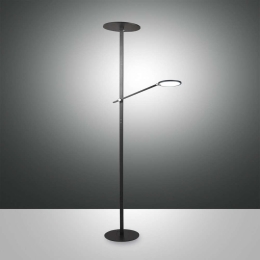 Φωτιστικό Δαπέδου Led Regina 3551-10-101 Black Fabas Luce Μέταλλο, Μεθακρυλικό