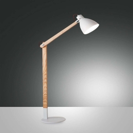 Φωτιστικό Δαπέδου Sveva 3644-11-102 White Fabas Luce Μέταλλο,Ξύλο