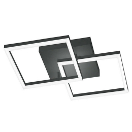 Φωτιστικό Οροφής - Πλαφονιέρα 3394-66-282 52W Led 65x65x11cm Antracite Fabas Luce Μέταλλο, Μεθακρυλικό