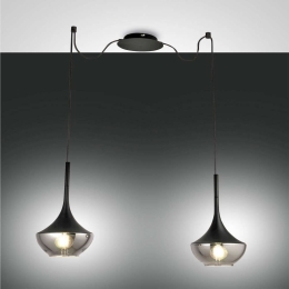 Φωτιστικό Οροφής Apollo 3623-42-101 Black Fabas Luce Μέταλλο,Γυαλί