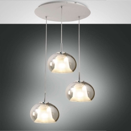 Φωτιστικό Οροφής Bretagna 3599-47-126 Transparent Grey Fabas Luce Μέταλλο,Γυαλί
