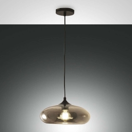 Φωτιστικό Οροφής Ela 3489-40-126 Transparent Grey Fabas Luce Μέταλλο,Γυαλί