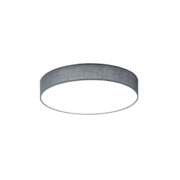 Φωτιστικό Οροφής - Πλαφονιέρα Lugano 621912411 D40x10,5cm Grey Trio Lighting Μέταλλο,Ύφασμα