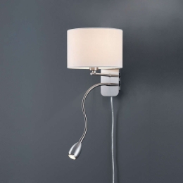 Φωτιστικό Τοίχου - Απλίκα Hotel 271170201 D20x23,5cm White Trio Lighting Μέταλλο,Ύφασμα