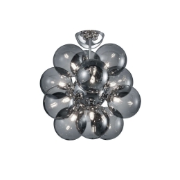 Φωτιστικό Οροφής - Πλαφονιέρα Alicia 607601206 Ø45x46,5cm Chrome Trio Lighting Μέταλλο,Γυαλί