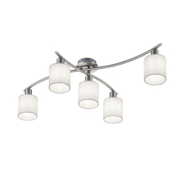 Φωτιστικό Οροφής - Πλαφονιέρα Garda 605400501 White Trio Lighting Μέταλλο,Ύφασμα