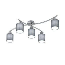 Φωτιστικό Οροφής - Πλαφονιέρα Garda 605400511 Grey Trio Lighting Μέταλλο,Ύφασμα