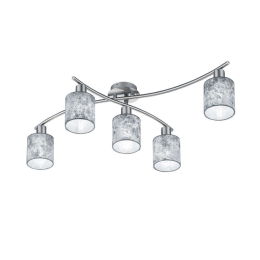 Φωτιστικό Οροφής - Πλαφονιέρα Garda 605400589 Silver Trio Lighting Μέταλλο,Ύφασμα